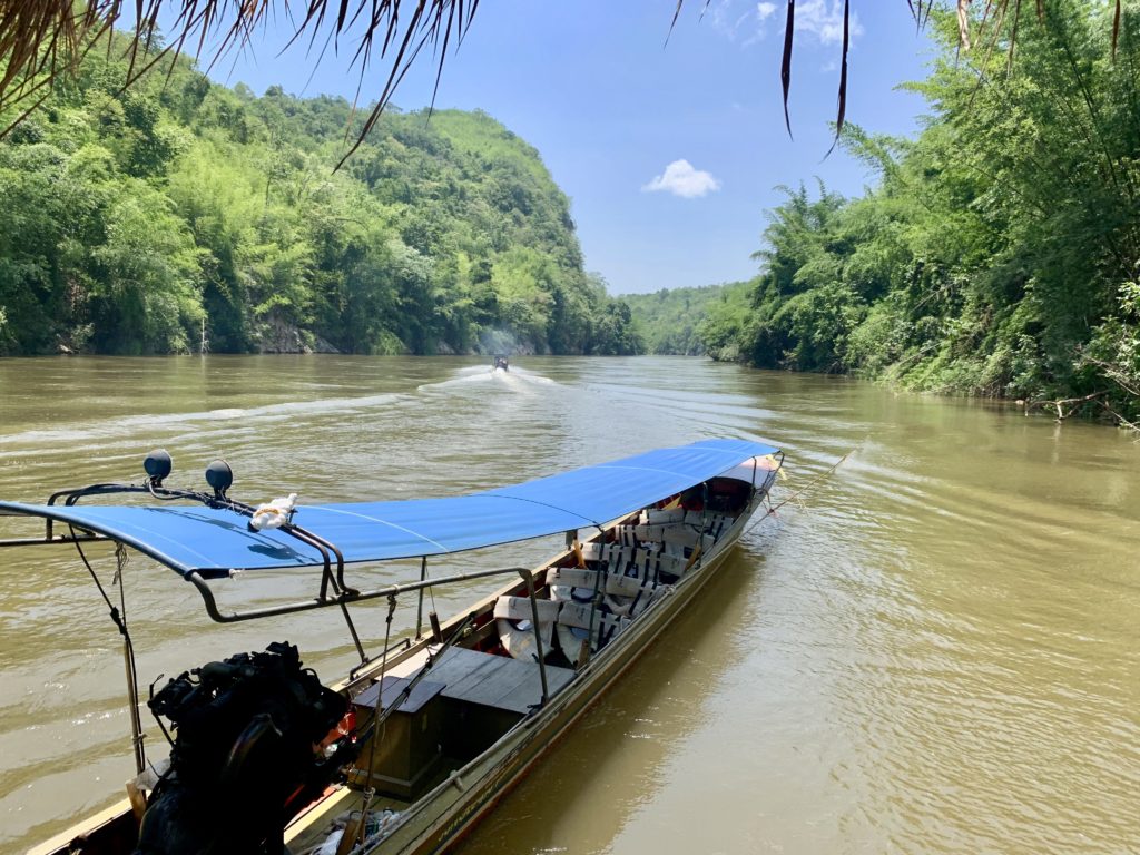 Long-tail boats at River Kwai Phutakien Pier