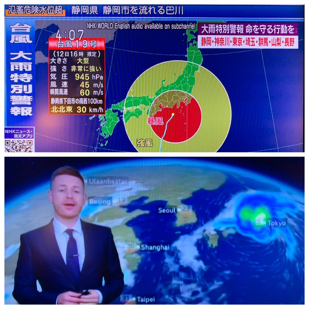 weather report for Typhoon Hagibis
