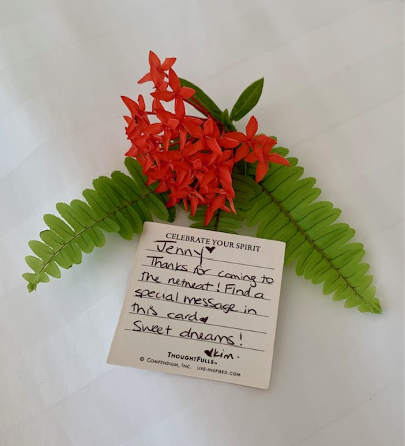 Sweet Dreams note at Revivo's Master Menopause retreat