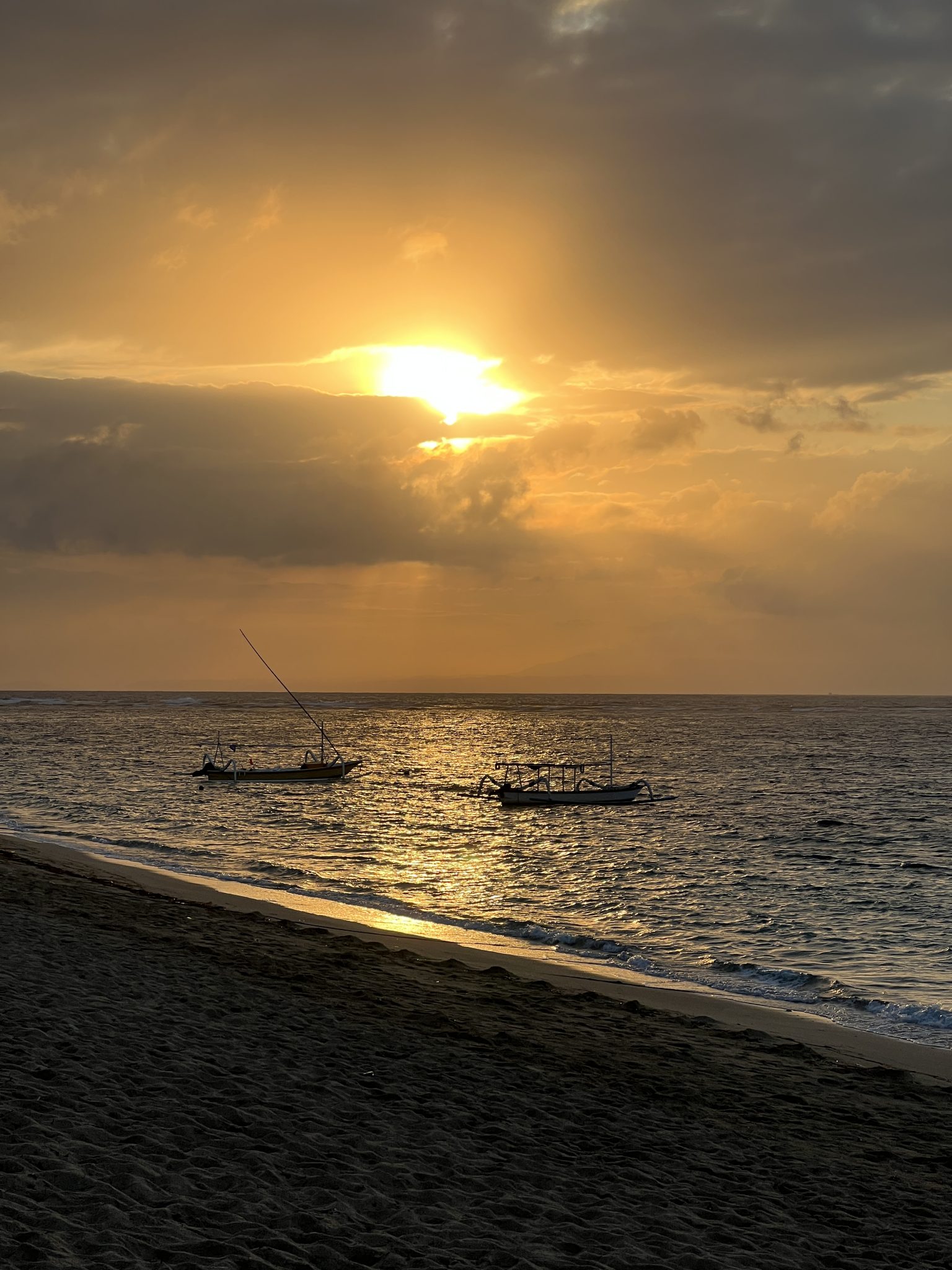Fishing boats on Bali beach