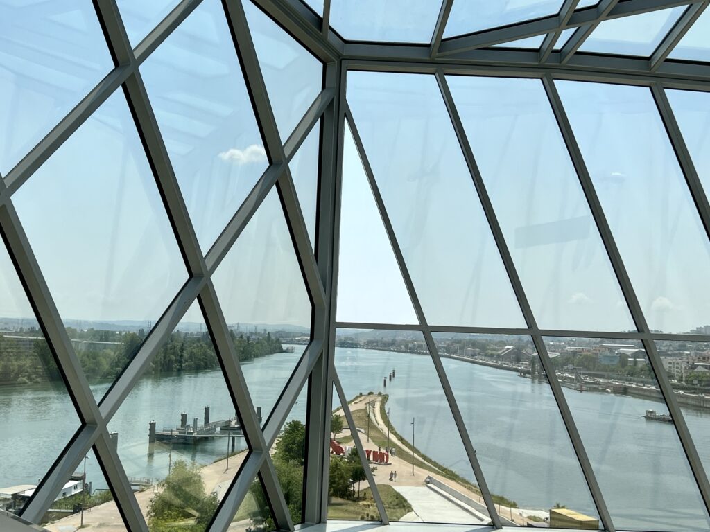 View from Musée des Confluences of the Saône and the Rhône rivers