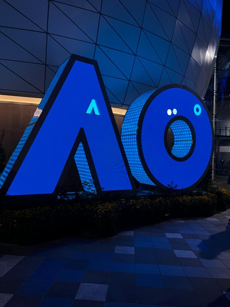 AO Sign at night