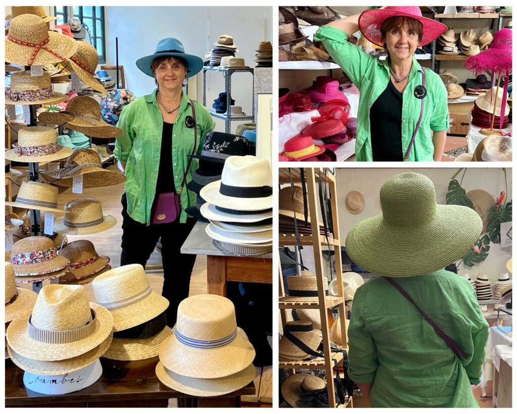 Little Wandering Wren wears hats from Willy's Paris and Crambes