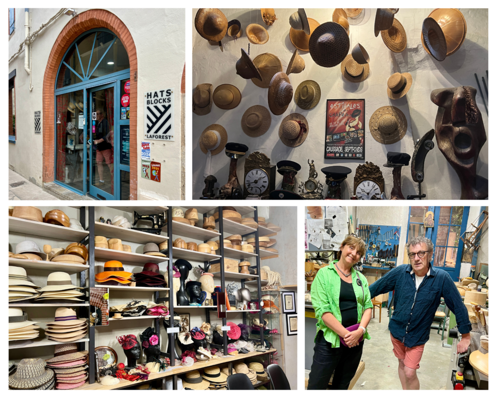 Hats Blocks LaForest Caussade store and workshop with hatmaker Didier LaForest