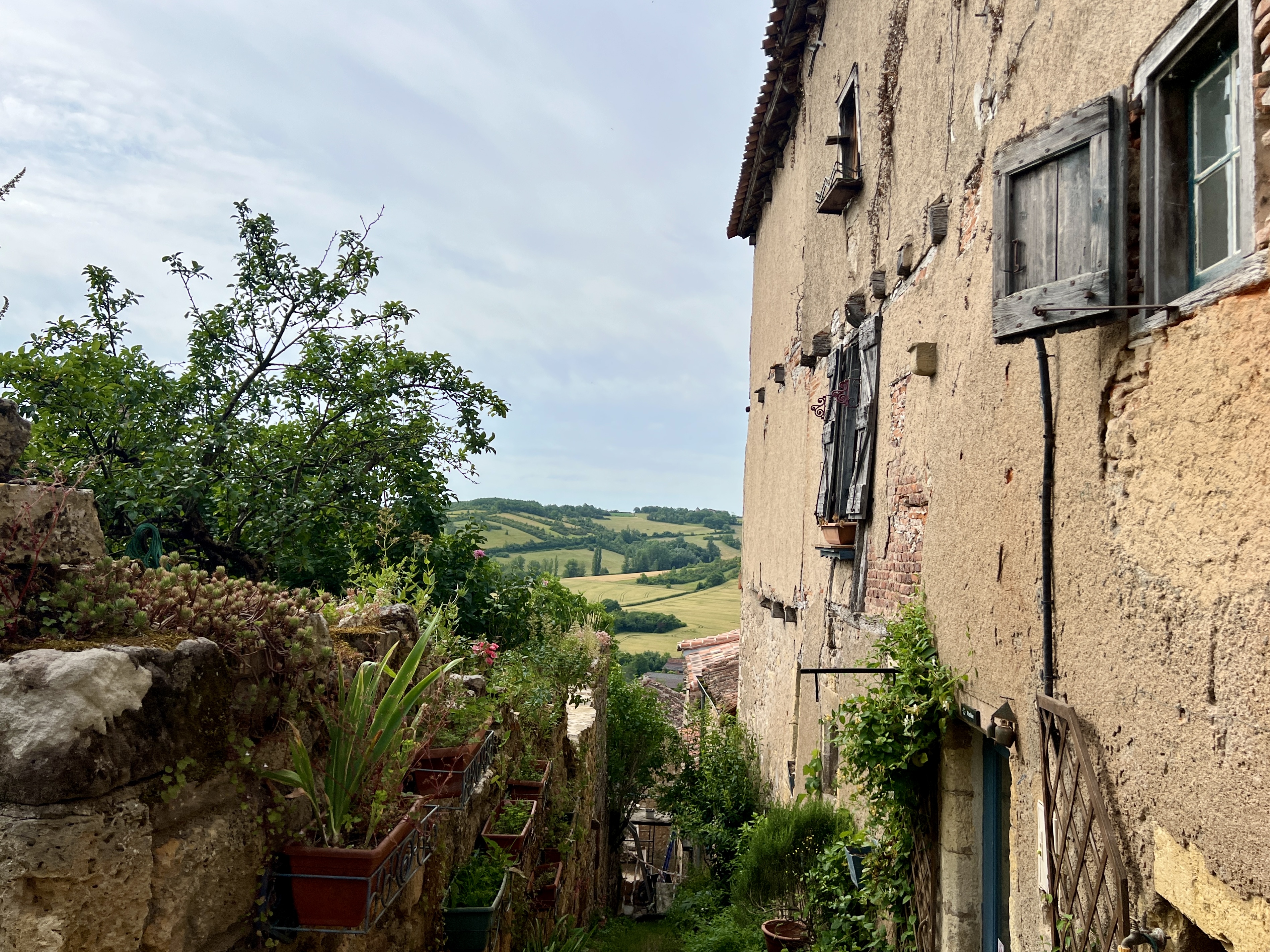 Houses and countryside views wandering Cordes sur Ciel. 