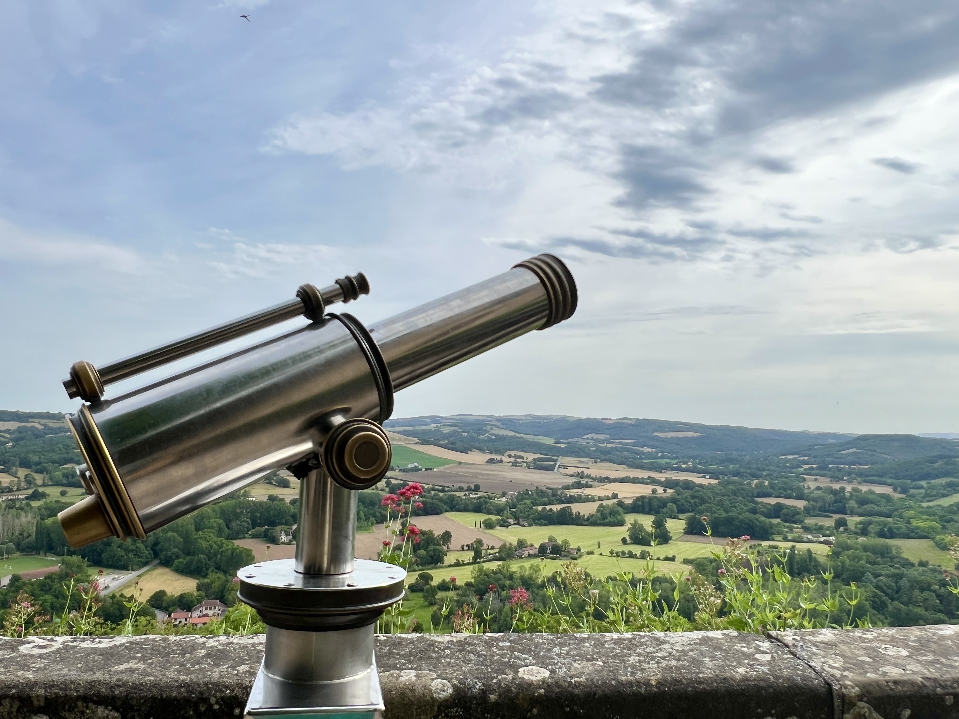 Picturesque views of the Tarn countryside from Wandering Cordes sur Ciel viewpoint