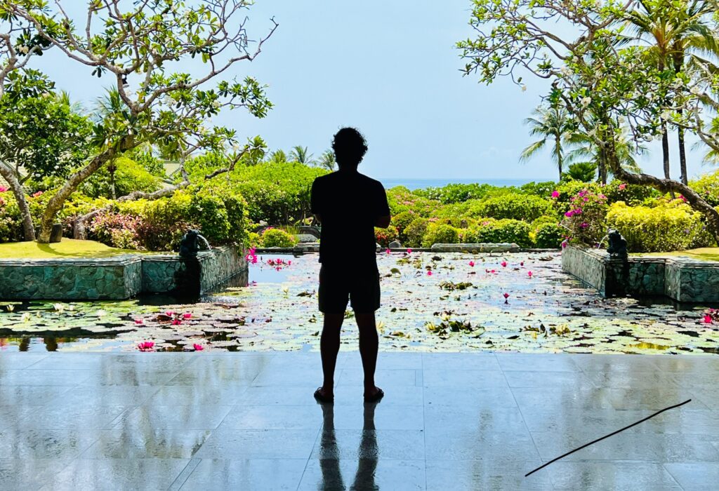 Admiring the views at Grand Hyatt Bali.