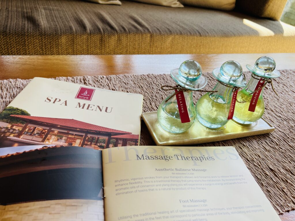 Kriya Spa: choosing massage oils and spa treatment