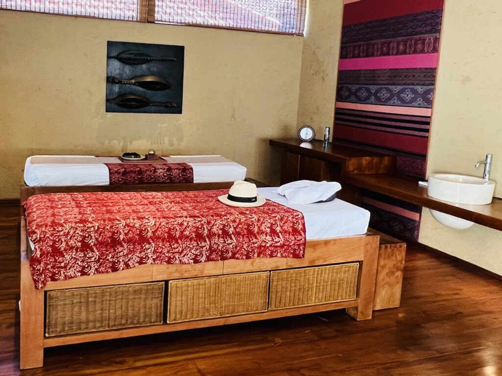Massage room at Kriya Spa in a private villa room