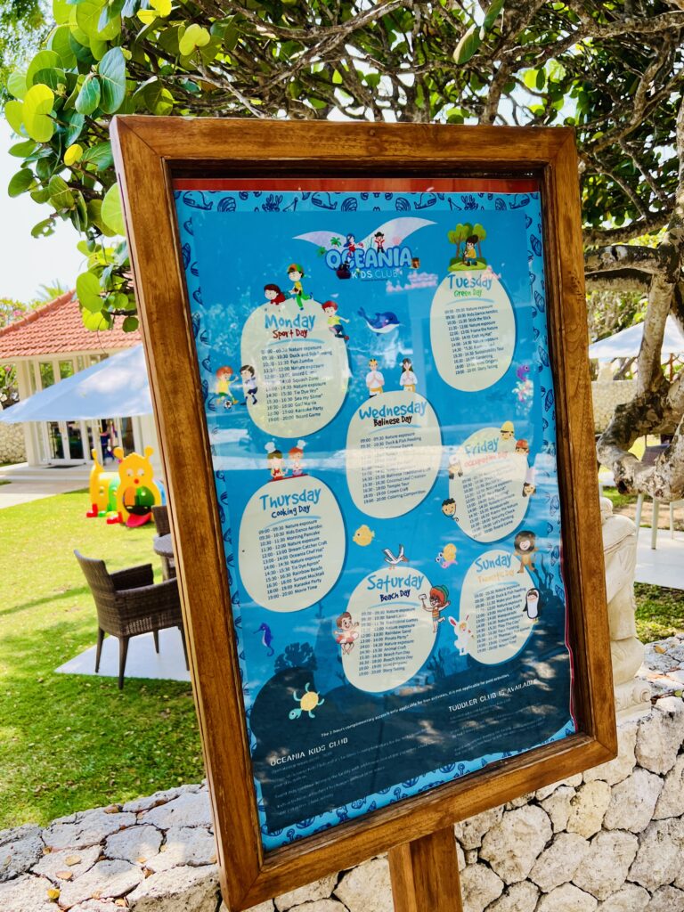 Oceania KIds Club Timetable