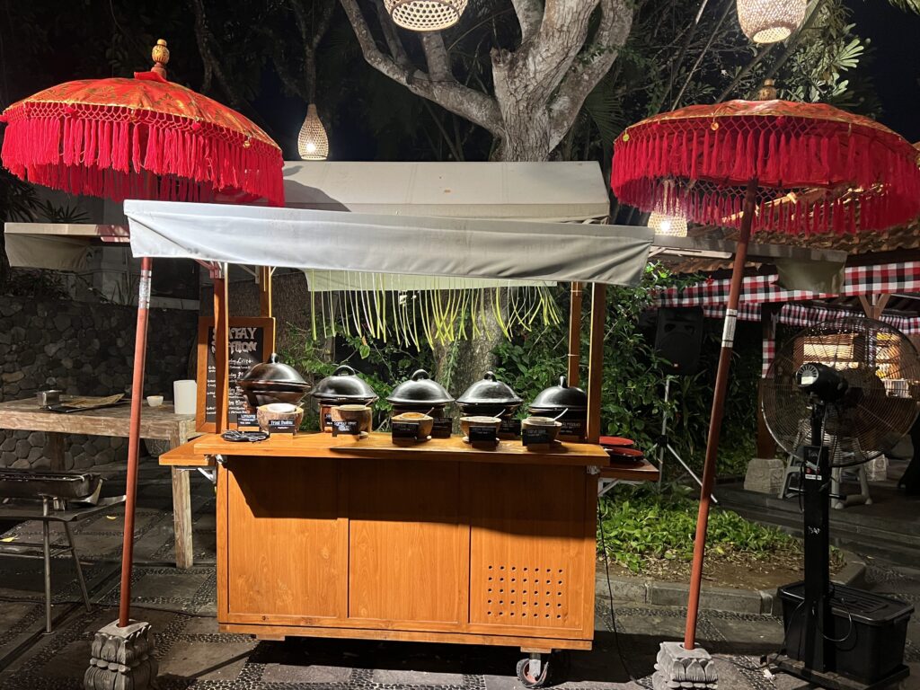 Street market food stalls at Pasar Senggol