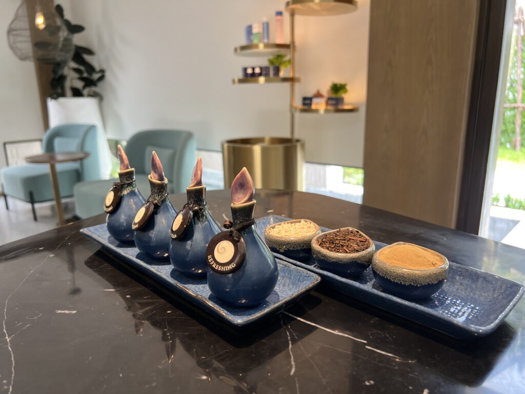 Reserve Spa Cenvaree oils and scrubs.