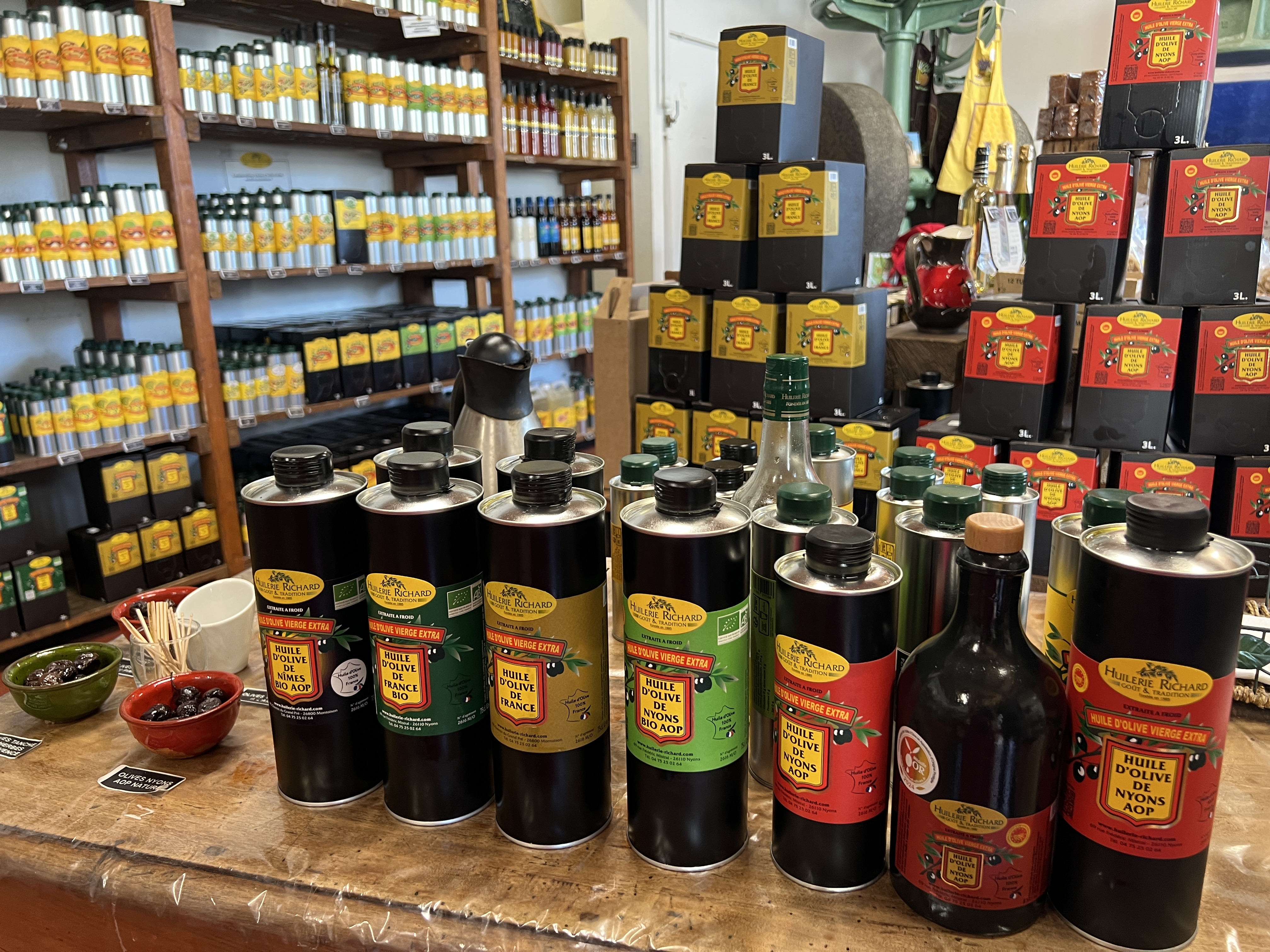 Huillerie Richard gift shop in Nyons SE France
